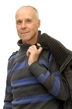 Man posing isolated against a white background