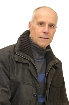 Man posing isolated against a white background