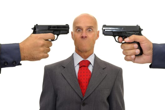 Businessman isolated against a white background