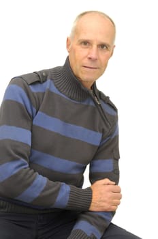 Man posing isolated against a white background
