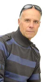 Man posing isolated against a white background