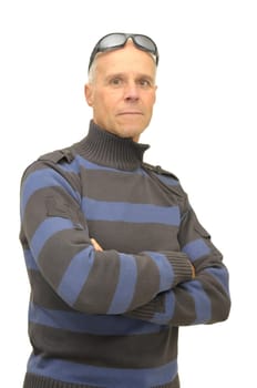 Man posing isolated against a white background