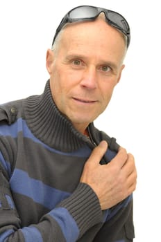 Man posing isolated against a white background