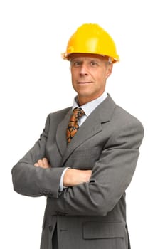Engineer isolated against a white background