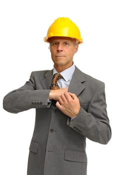 Engineer isolated against a white background