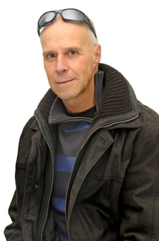 Man posing isolated against a white background