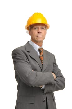 Engineer isolated against a white background