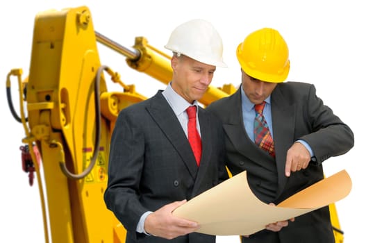 Engineer's team looking at a construction project