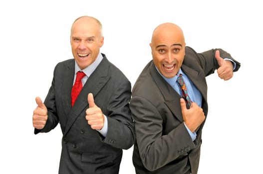 Two businessman isolated against a white background