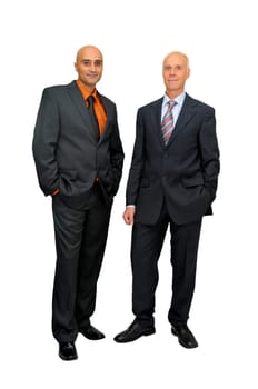 Team of businessman isolated in white