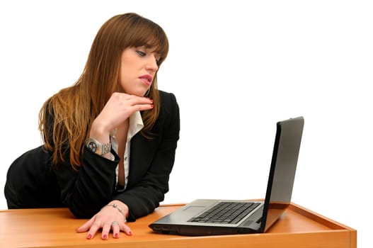 Business woman isolated in white