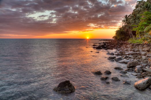 Beautiful view of sundown over the Gulf of Thailand