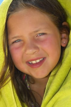 Girl with green towell