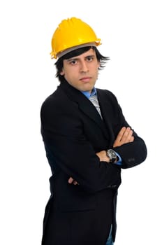 Engineer isolated in white