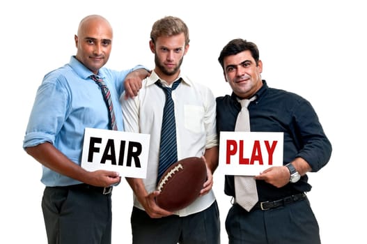 Rugby fans with fayr play warning