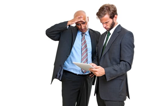 Businessmen with a tablet or pad