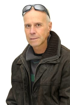 Man posing isolated against a white background