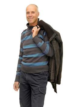 Man posing isolated against a white background