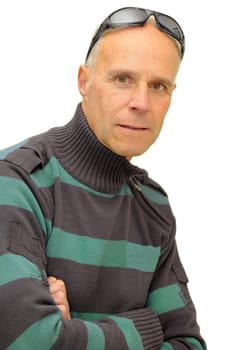 Man posing isolated against a white background