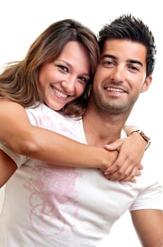 Beautiful fashionable young couple dressed in jeans