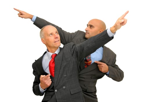Businessmen isolated against a white background