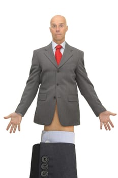 Puppet businessman isolated in white