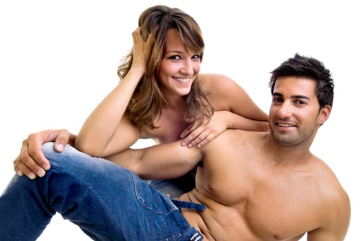 Beautiful fashionable young couple dressed in jeans