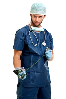 Doctor isolated against a white background