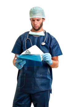 Doctor isolated against a white background
