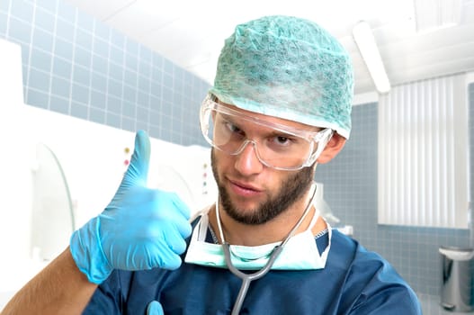 Young doctor portrait in uniform