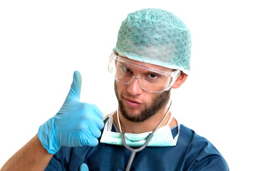 Doctor isolated against a white background