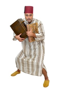 Arabic man isolated in white