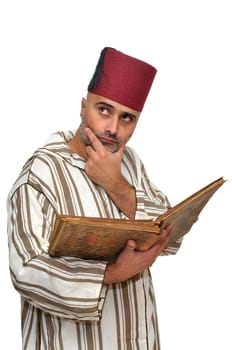Arabic man isolated in white