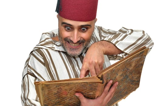 Arabic man isolated in white