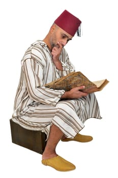 Arabic man isolated in white