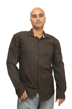 Man posing isolated against a white background