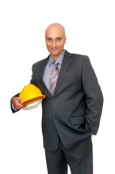 Engineer isolated in white