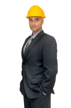 Engineer isolated in white