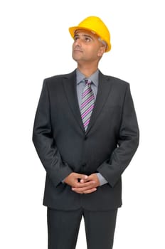 Engineer isolated in white