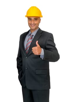 Engineer isolated in white