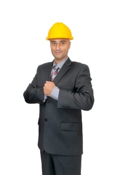 Engineer isolated in white