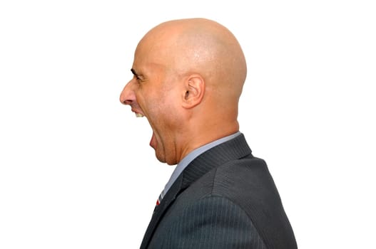 Businessman with several expressions isolated in white