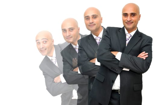 Businessman in several positions isolated in white