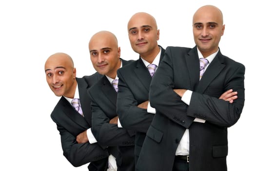 Businessman in several positions isolated in white