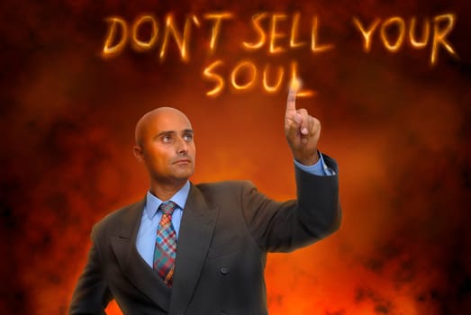 businessman in hell