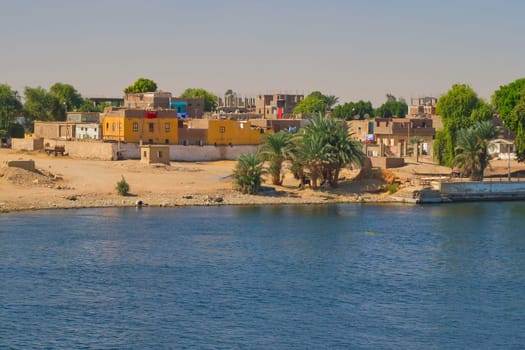 Arab village on the banks of the Nile (Nile near Luxor, Egypt)