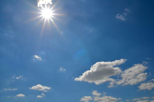 Sun in the blue sky