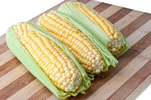 Some young corn cobs to be cooked