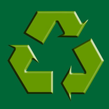 Recycle green symbol illustration three arrow ecology sign
