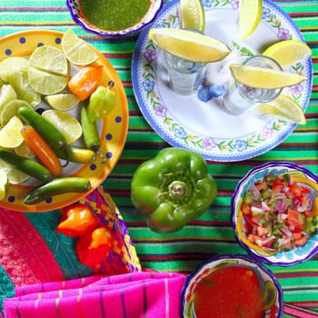 tequila salt lemon mexican chili sauces pepper flavor of mexico